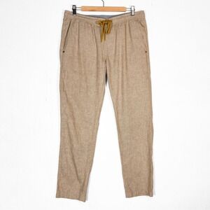 Allen Solly Linen Blend Chino Pants Mens 36 Smart Slim Fit Coastal Neutral